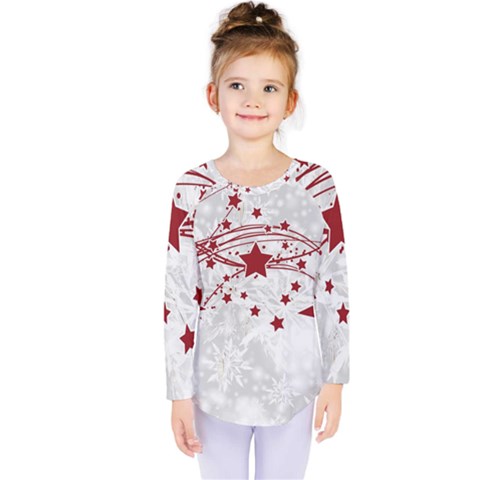 Christmas Star Snowflake Kids  Long Sleeve Tee by BangZart