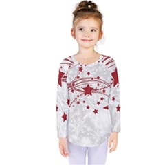 Christmas Star Snowflake Kids  Long Sleeve Tee