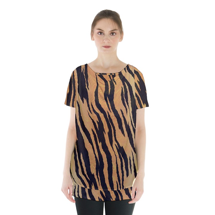 Animal Tiger Seamless Pattern Texture Background Skirt Hem Sports Top