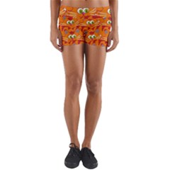 Animals Pet Cats Mammal Cartoon Yoga Shorts by BangZart