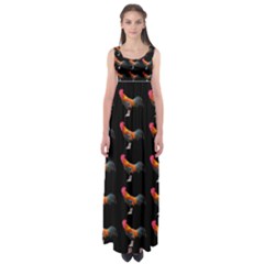 Background Pattern Chicken Fowl Empire Waist Maxi Dress by BangZart