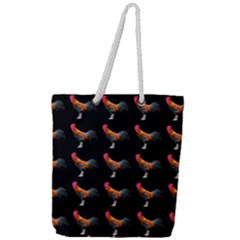 Background Pattern Chicken Fowl Full Print Rope Handle Tote (large) by BangZart