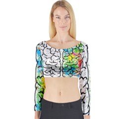 Brain Mind Psychology Idea Hearts Long Sleeve Crop Top by BangZart