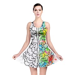 Brain Mind Psychology Idea Hearts Reversible Skater Dress by BangZart