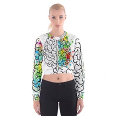 Brain Mind Psychology Idea Hearts Cropped Sweatshirt