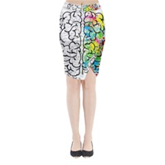 Brain Mind Psychology Idea Hearts Midi Wrap Pencil Skirt by BangZart