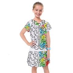 Brain Mind Psychology Idea Hearts Kids  Drop Waist Dress by BangZart