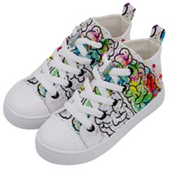 Brain Mind Psychology Idea Hearts Kid s Mid-top Canvas Sneakers by BangZart