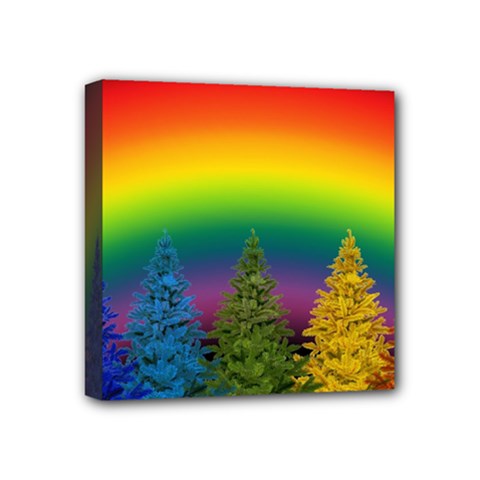 Christmas Colorful Rainbow Colors Mini Canvas 4  X 4  by BangZart