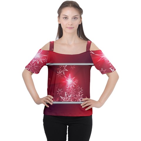 Christmas Candles Christmas Card Cutout Shoulder Tee by BangZart