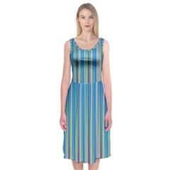 Colorful Color Arrangement Midi Sleeveless Dress by BangZart