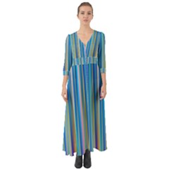 Colorful Color Arrangement Button Up Boho Maxi Dress