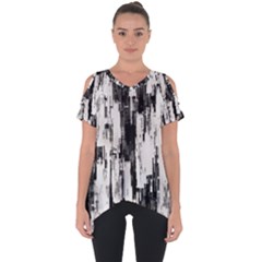 Pattern Structure Background Dirty Cut Out Side Drop Tee by BangZart