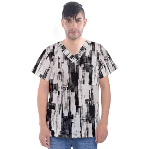 Pattern Structure Background Dirty Men s V-neck Scrub Top by BangZart