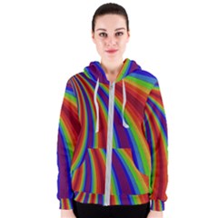 Abstract Pattern Lines Wave Women s Zipper Hoodie by BangZart