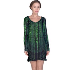 Matrix Communication Software Pc Long Sleeve Nightdress by BangZart