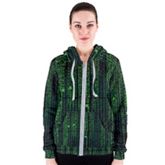 Matrix Communication Software Pc Women s Zipper Hoodie by BangZart