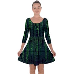 Matrix Communication Software Pc Quarter Sleeve Skater Dress by BangZart