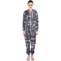 Arrows Board School Blackboard Hooded Jumpsuit (ladies)  by BangZart