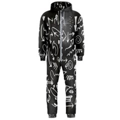 Arrows Board School Blackboard Hooded Jumpsuit (men)  by BangZart