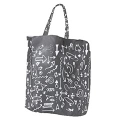 Arrows Board School Blackboard Giant Grocery Zipper Tote