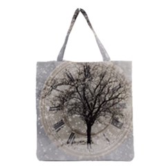 Snow Snowfall New Year S Day Grocery Tote Bag by BangZart