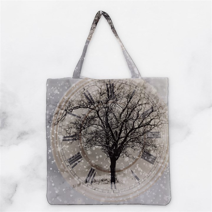 Snow Snowfall New Year S Day Grocery Tote Bag