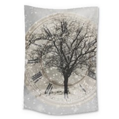 Snow Snowfall New Year S Day Large Tapestry by BangZart