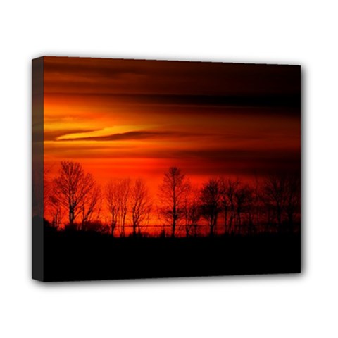 Tree Series Sun Orange Sunset Canvas 10  X 8  by BangZart