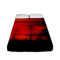 Tree Series Sun Orange Sunset Fitted Sheet (full/ Double Size) by BangZart