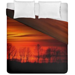 Tree Series Sun Orange Sunset Duvet Cover Double Side (california King Size) by BangZart