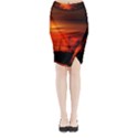 Tree Series Sun Orange Sunset Midi Wrap Pencil Skirt View1