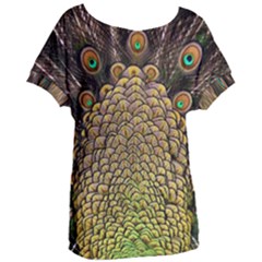 Peacock Feathers Wheel Plumage Women s Oversized Tee