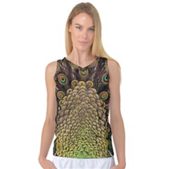 Peacock Feathers Wheel Plumage Women s Basketball Tank Top by BangZart