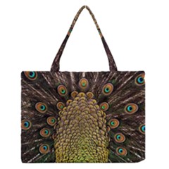 Peacock Feathers Wheel Plumage Zipper Medium Tote Bag by BangZart