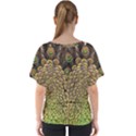 Peacock Feathers Wheel Plumage V-Neck Dolman Drape Top View2