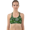 Christmas Star Ice Crystal Green Background Back Web Sports Bra View1