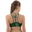 Christmas Star Ice Crystal Green Background Back Web Sports Bra View2