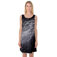 Flash Black Thunderstorm Sleeveless Satin Nightdress by BangZart