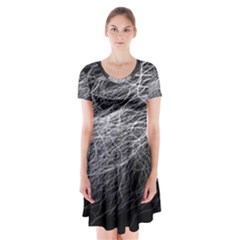 Flash Black Thunderstorm Short Sleeve V-neck Flare Dress by BangZart