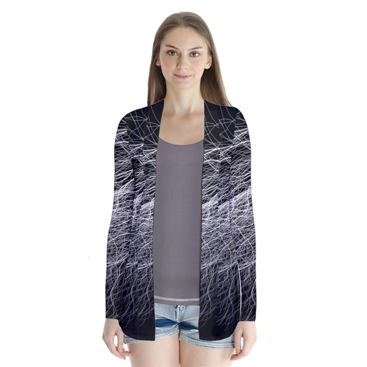 Flash Black Thunderstorm Drape Collar Cardigan