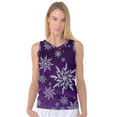 Christmas Star Ice Crystal Purple Background Women s Basketball Tank Top by BangZart