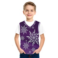 Christmas Star Ice Crystal Purple Background Kids  Sportswear by BangZart