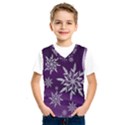 Christmas Star Ice Crystal Purple Background Kids  SportsWear View1