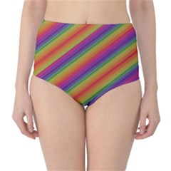 Spectrum Psychedelic High-waist Bikini Bottoms by BangZart