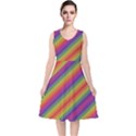 Spectrum Psychedelic V-Neck Midi Sleeveless Dress  View1