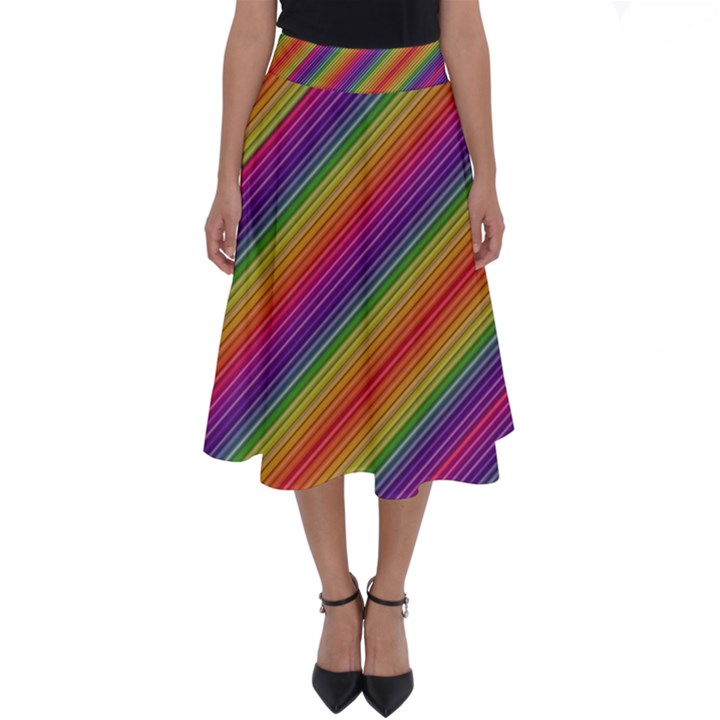 Spectrum Psychedelic Perfect Length Midi Skirt