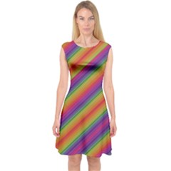 Spectrum Psychedelic Capsleeve Midi Dress by BangZart