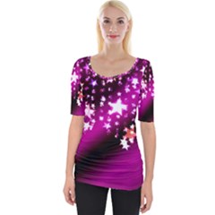 Background Christmas Star Advent Wide Neckline Tee