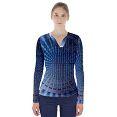 Data Computer Internet Online V-neck Long Sleeve Top